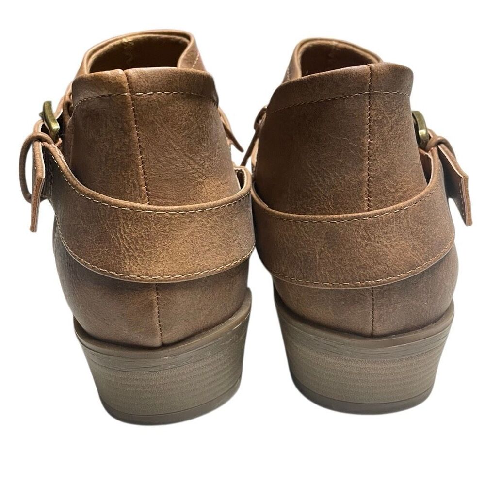 Torrid Tan Low Heel Ankle Strap Booties - Wide - Picture 4 of 6